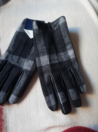 Guantes Dustin Piel y Tela Cuadros