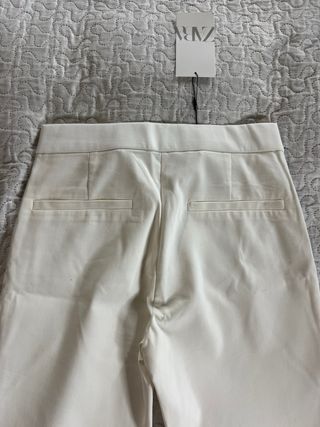 Pantalón vestir Zara Talla S Blanco