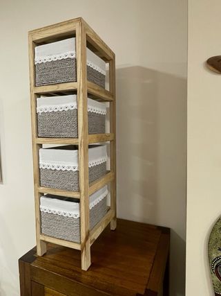 Estantería auxiliar madera y tela