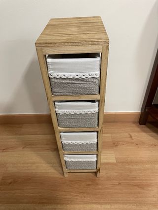 Estantería auxiliar madera y tela