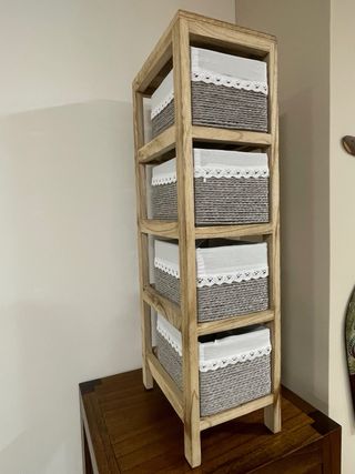 Estantería auxiliar madera y tela
