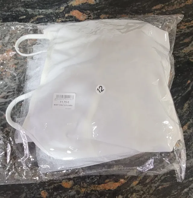 Maillot con tutu Chensy blanco talla 12