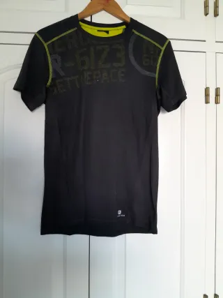 Camiseta M Hombre Negra Detalles Verdes