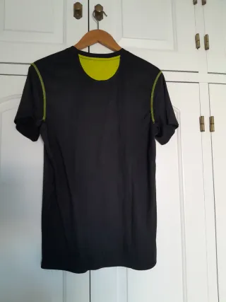 Camiseta M Hombre Negra Detalles Verdes