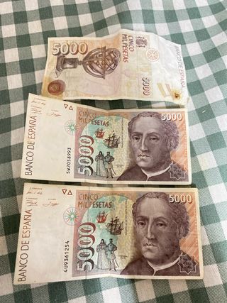 Billetes 5000 pesetas (3 unidades