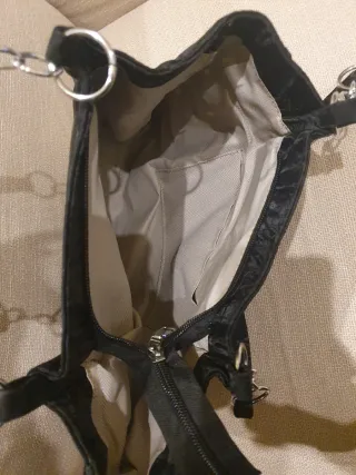 Borsa a spalla in velluto nera