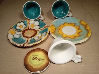 Tazze Granarolo Nuove  2 + 2 Piattini Thun usati