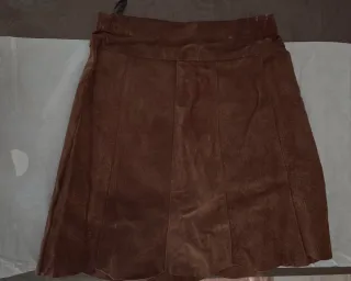 Minifalda de piel Vintage marrón