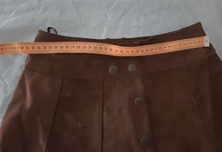 Minifalda de piel Vintage marrón