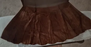 Minifalda de piel Vintage marrón