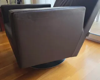 Sillón Giratorio Piel Joquer Marrón