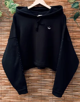 Sudadera Adidas Cropped Mujer Negra