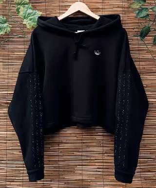 Sudadera Adidas Cropped Mujer Negra