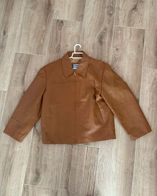 Chaqueta cuero marrón vintage