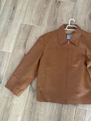 Chaqueta cuero marrón vintage