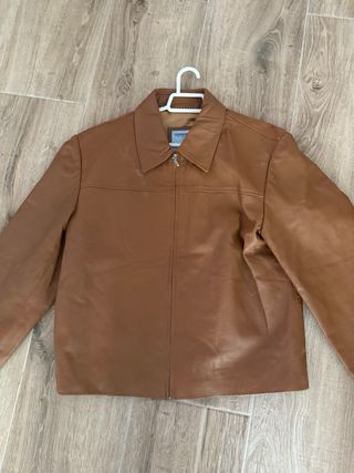 Chaqueta cuero marrón vintage