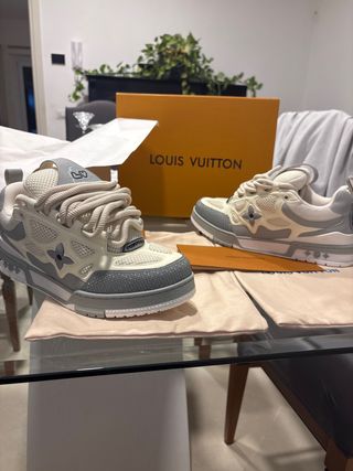 Louis Vuitton Skate Grigie Bianche Taglia 43