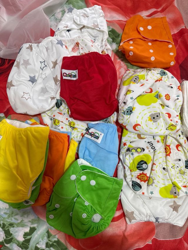 18 Pañales lavables de tela - Varios colores