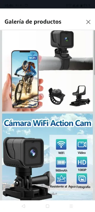 Cámara WiFi Action Cam 1080P