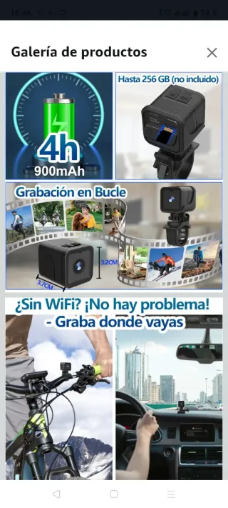 Cámara WiFi Action Cam 1080P