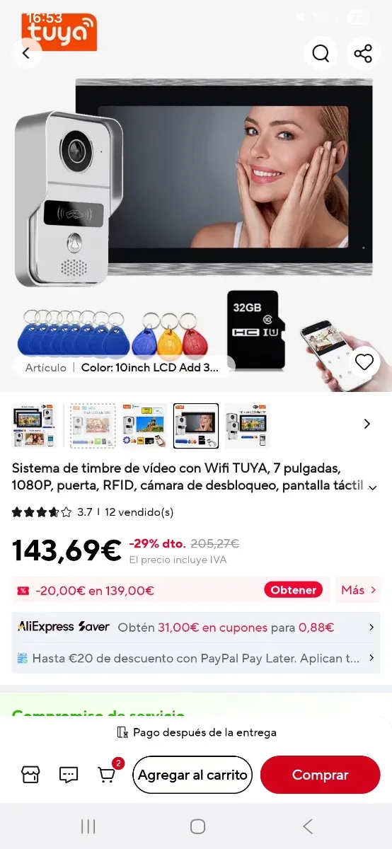 Videoportero Con Pantalla 10" - Tuya App