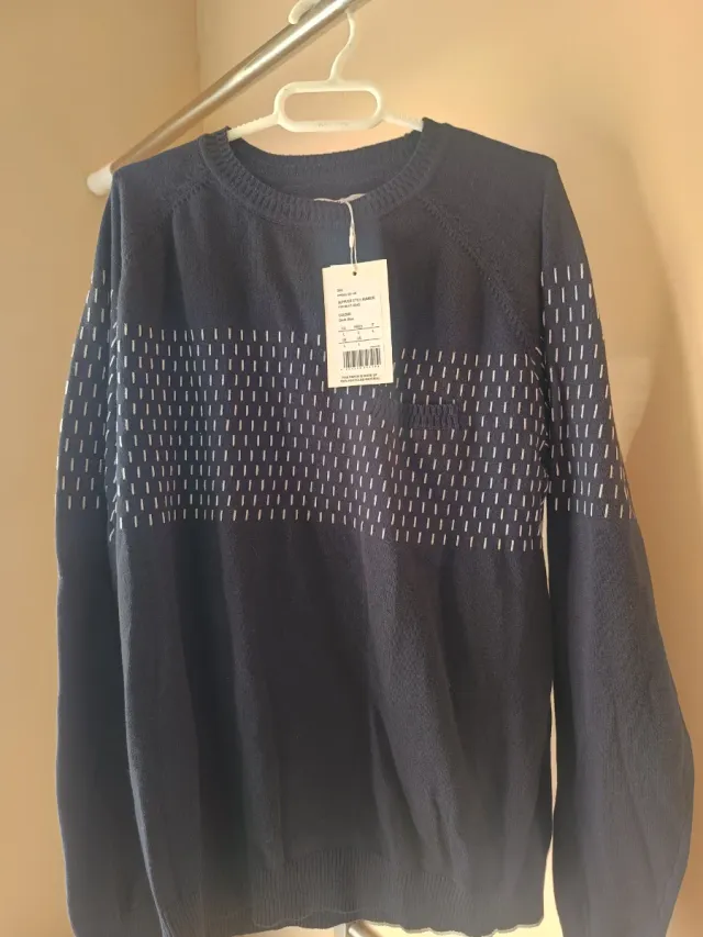 Jersey hombre azul y blanco