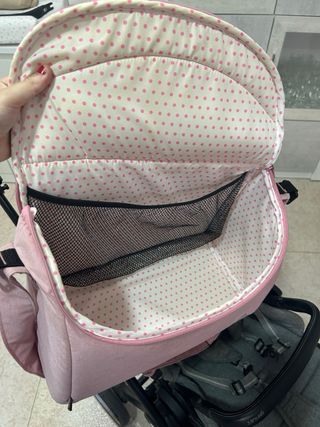 Carrito bebé Asalvo rosa y gris