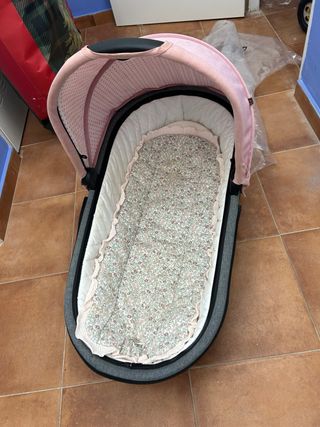 Carrito bebé Asalvo rosa y gris