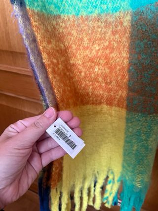 Bufanda de punto cuadros multicolor