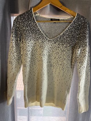 Jersey Morgan Blanco Brillantina Plata Talla XS