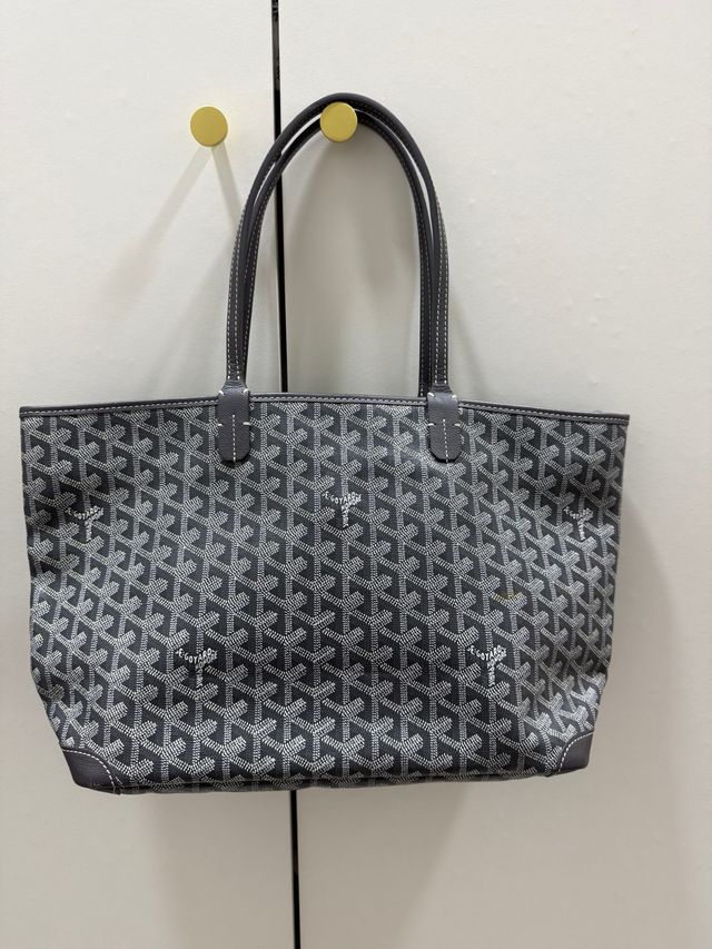Bolso shopper gris estilo Goyard