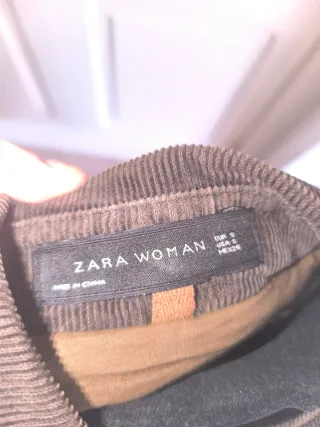 Chaqueta Zara Camel Cuello Pana Talla S