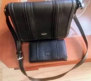 Bolso bandolera y cartera VGG negro