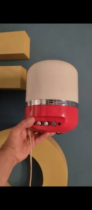 Lampada anni 70 design rosso e bianco