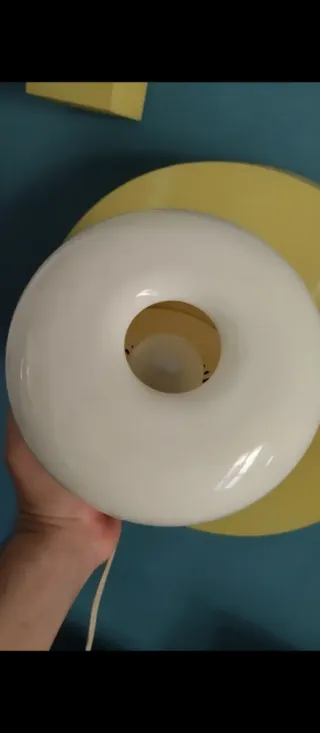 Lampada anni 70 design rosso e bianco