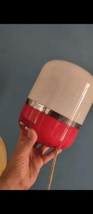Lampada anni 70 design rosso e bianco