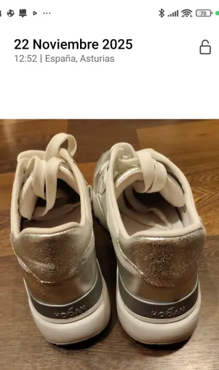 Zapatillas Hogan Mujer Plata y Blanco