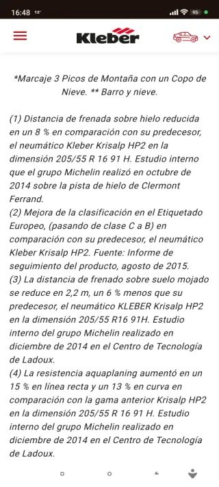 4 Neumáticos Invierno Kleber Krisalp HP3 coche