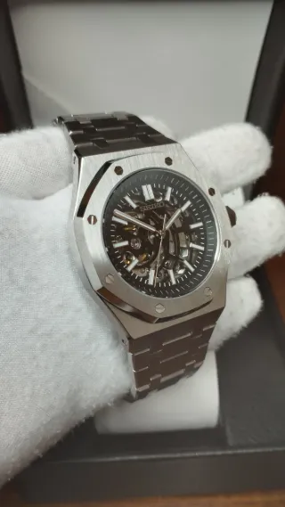 Reloj Seiko Mod AP Royal-Oak Black Skeleton - NH70