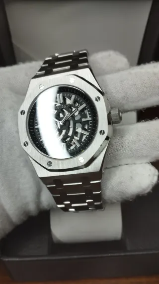 Reloj Seiko Mod AP Royal-Oak Black Skeleton - NH70