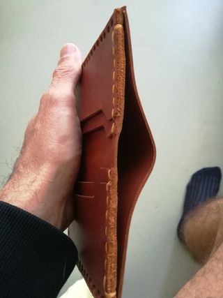 Cartera de cuero artesana