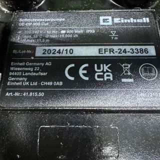 Bomba de agua sucias Einhell GE-DP 900 Cut