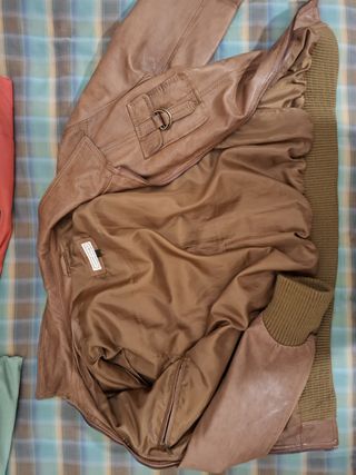 Giubbotto donna in pelle marrone XL