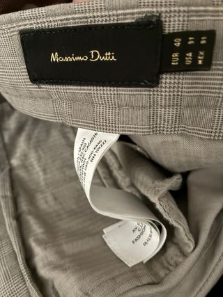 Pantalón cuadros gris Massimo Dutti
