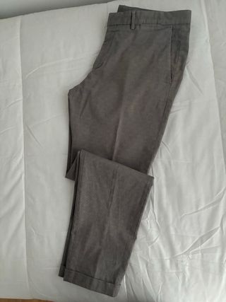 Pantalón cuadros gris Massimo Dutti