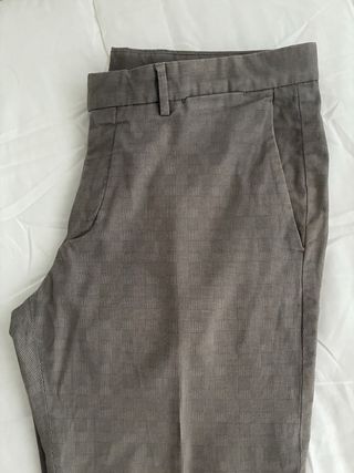 Pantalón cuadros gris Massimo Dutti