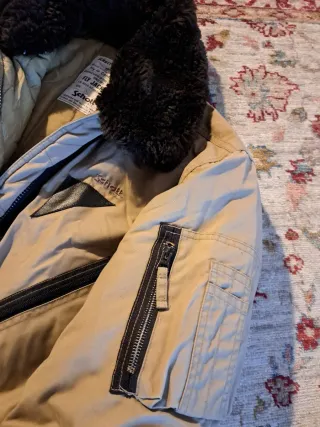 Cazadora piloto Schott Beige Negra Talla L