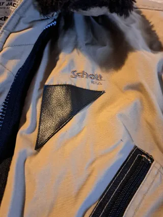 Cazadora piloto Schott Beige Negra Talla L