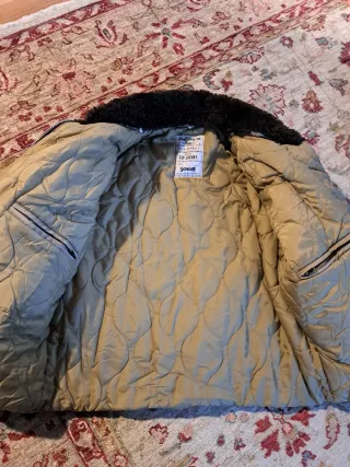 Cazadora piloto Schott Beige Negra Talla L