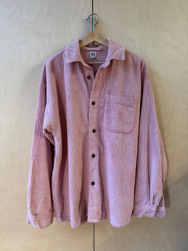Camisa de pana, rosa, talla S